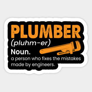 Plumber Funny Job Definition Gift Sticker